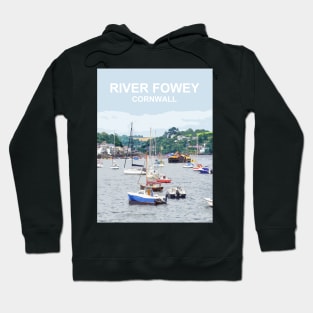 Cornwall River Fowey . Cornish gift Kernow Travel location poster, St Austell Hoodie